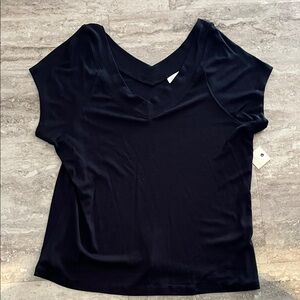 Ultra Flirt Black Short Sleeve Top 1X NWT